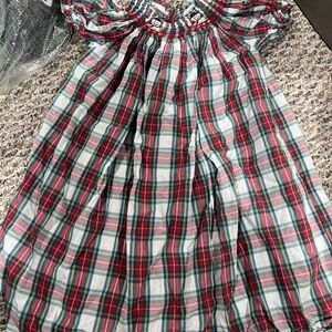 Plaid Smocked snowman Dress size 5 Christmas holiday